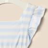 imageAmazon Essentials x Sofia Grainge Baby Girls Sleeveless Ruffle RomperPale Blue Bold Stripe
