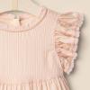 imageAmazon Essentials x Sofia Grainge Toddlers and Baby Girls Woven Ruffle Sleeve DressPeach Classic Stripe