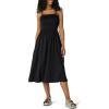imageAmazon Essentials Womens RegularFit Cotton Sateen Smocked Bodice Midi DressBlack