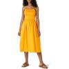 imageAmazon Essentials Womens RegularFit Cotton Sateen Smocked Bodice Midi DressGolden Yellow