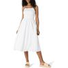 imageAmazon Essentials Womens RegularFit Cotton Sateen Smocked Bodice Midi DressWhite