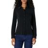 imageAmazon Essentials Womens RegularFit Matte Jersey ButtonDown ShirtBlack