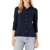 imageAmazon Essentials Womens RegularFit Matte Jersey ButtonDown ShirtNavy