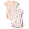 imageAmazon Essentials x Sofia Grainge Baby Girls Short Sleeve Peter Pan Collar Romper Pack of 2StrawberryStripe