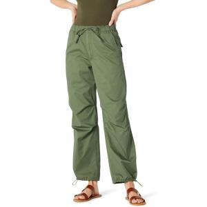 imageAmazon Essentials Womens MidRise Baggy LooseFit WideLeg Parachute PantsDark Olive