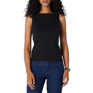 imageAmazon Essentials Womens SlimFit Rib Knit Boatneck Layering TankBlack