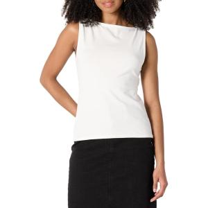imageAmazon Essentials Womens SlimFit Rib Knit Boatneck Layering TankWhite