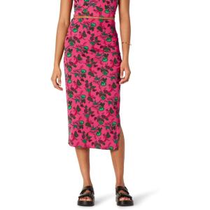 imageAmazon Essentials Womens SlimFit Ruched Matte Jersey Skirt Top Sold SeparatelyHot Pink Leafy Floral Ditsy