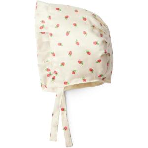imageAmazon Essentials x Sofia Grainge Baby Girls Eyelet Bonnet HatIvory Pink Little Strawberries
