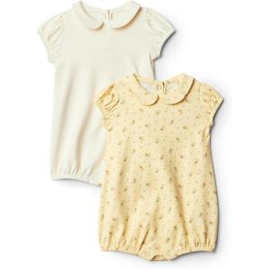 imageAmazon Essentials x Sofia Grainge Baby Girls Short Sleeve Peter Pan Collar Romper Pack of 2Ditsy FlowersIvory