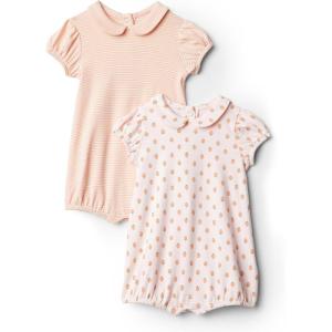imageAmazon Essentials x Sofia Grainge Baby Girls Short Sleeve Peter Pan Collar Romper Pack of 2StrawberryStripe