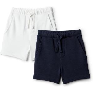 imageAmazon Essentials x Sofia Grainge Toddlers and Baby Boys Pull On Knit Shorts Pack of 2NavyWhite