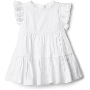imageAmazon Essentials x Sofia Grainge Toddlers and Baby Girls Woven Ruffle Sleeve DressWhite