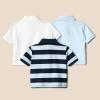 imageAmazon Essentials Toddlers and Baby Boys Cotton Spandex Polo Shirt Pack of 3Light BlueWhiteRugby Stripe