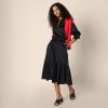 imageAmazon Essentials Womens FitandFlare Cotton Sateen Tiered Midi Skirt Top Sold SeperatelyBlack