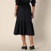 imageAmazon Essentials Womens FitandFlare Cotton Sateen Tiered Midi Skirt Top Sold SeperatelyBlack