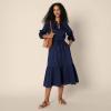 imageAmazon Essentials Womens FitandFlare Cotton Sateen Tiered Midi Skirt Top Sold SeperatelyNavy