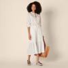 imageAmazon Essentials Womens FitandFlare Cotton Sateen Tiered Midi Skirt Top Sold SeperatelyWhite