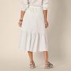 imageAmazon Essentials Womens FitandFlare Cotton Sateen Tiered Midi Skirt Top Sold SeperatelyWhite