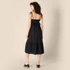imageAmazon Essentials Womens RegularFit Cotton Sateen Empire Waist Midi Ruffle DressBlack