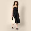 imageAmazon Essentials Womens RegularFit Cotton Sateen Empire Waist Midi Ruffle DressBlack