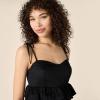 imageAmazon Essentials Womens RegularFit Cotton Sateen Empire Waist Midi Ruffle DressBlack