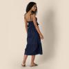 imageAmazon Essentials Womens RegularFit Cotton Sateen Empire Waist Midi Ruffle DressNavy