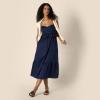 imageAmazon Essentials Womens RegularFit Cotton Sateen Empire Waist Midi Ruffle DressNavy