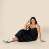 imageAmazon Essentials Womens RegularFit Empire Waisted Cotton Sateen Tiered Maxi DressBlack