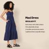 imageAmazon Essentials Womens RegularFit Empire Waisted Cotton Sateen Tiered Maxi DressBlue White Stripe