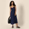imageAmazon Essentials Womens RegularFit Empire Waisted Cotton Sateen Tiered Maxi DressNavy