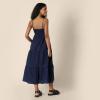 imageAmazon Essentials Womens RegularFit Empire Waisted Cotton Sateen Tiered Maxi DressNavy