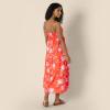 imageAmazon Essentials Womens RegularFit Empire Waisted Cotton Sateen Tiered Maxi DressOrange Pastel Lilac Roses Big