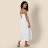 imageAmazon Essentials Womens RegularFit Empire Waisted Cotton Sateen Tiered Maxi DressWhite