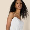 imageAmazon Essentials Womens RegularFit Empire Waisted Cotton Sateen Tiered Maxi DressWhite