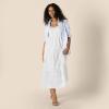 imageAmazon Essentials Womens RegularFit Empire Waisted Cotton Sateen Tiered Maxi DressWhite