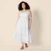 imageAmazon Essentials Womens RegularFit Empire Waisted Cotton Sateen Tiered Maxi DressWhite