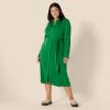 imageAmazon Essentials Womens RegularFit Matte Jersey Midi Length DressEmerald Green