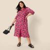 imageAmazon Essentials Womens RegularFit Matte Jersey Midi Length DressHot Pink Leafy Floral Ditsy