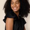 imageAmazon Essentials Womens RelaxedFit Cotton Sateen Crewneck Tiered Midi DressBlack