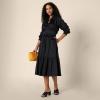 imageAmazon Essentials Womens RelaxedFit RuffleNeck Cotton Sateen LongSleeve Blouse Skirt Sold SeperatelyBlack