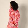 imageAmazon Essentials Womens RelaxedFit RuffleNeck Cotton Sateen LongSleeve Blouse Skirt Sold SeperatelyBright Poppy Red Multi Folk Floral