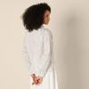 imageAmazon Essentials Womens RelaxedFit RuffleNeck Cotton Sateen LongSleeve Blouse Skirt Sold SeperatelyWhite