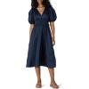 imageAmazon Essentials Womens RegularFit Cotton Sateen Puff Sleeve Midi DressNavy