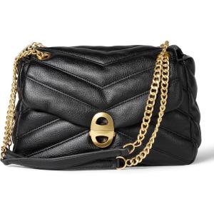 imageAmazon Essentials Soft Quilted Flap BagBlack Faux Leather