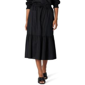 imageAmazon Essentials Womens FitandFlare Cotton Sateen Tiered Midi Skirt Top Sold SeperatelyBlack