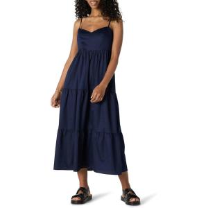 imageAmazon Essentials Womens RegularFit Empire Waisted Cotton Sateen Tiered Maxi DressNavy