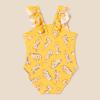 imageAmazon Essentials Baby Girls Frill OnePiece SwimsuitGolden Yellow Beige Leopard