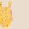 imageAmazon Essentials Baby Girls Frill OnePiece SwimsuitGolden Yellow Beige Leopard
