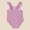 imageAmazon Essentials Baby Girls Frill OnePiece SwimsuitLilac Hot Pink Posey Floral